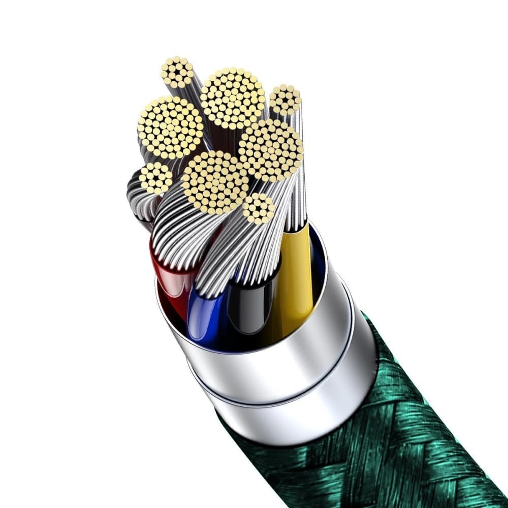 USB-C to USB-C kábel Baseus kijelző, Power Delivery, 100W, 1m (zöld) - 6