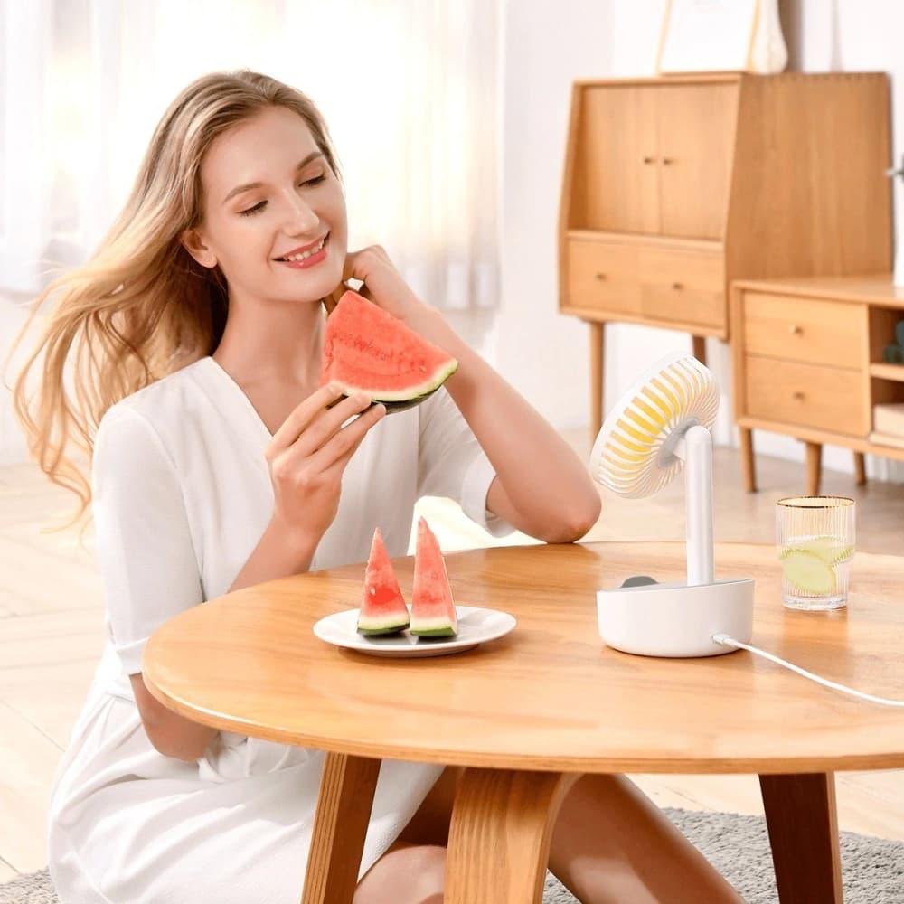 Baseus Hermit desktop wireless charger 10W with oscillating fan (white) - 7