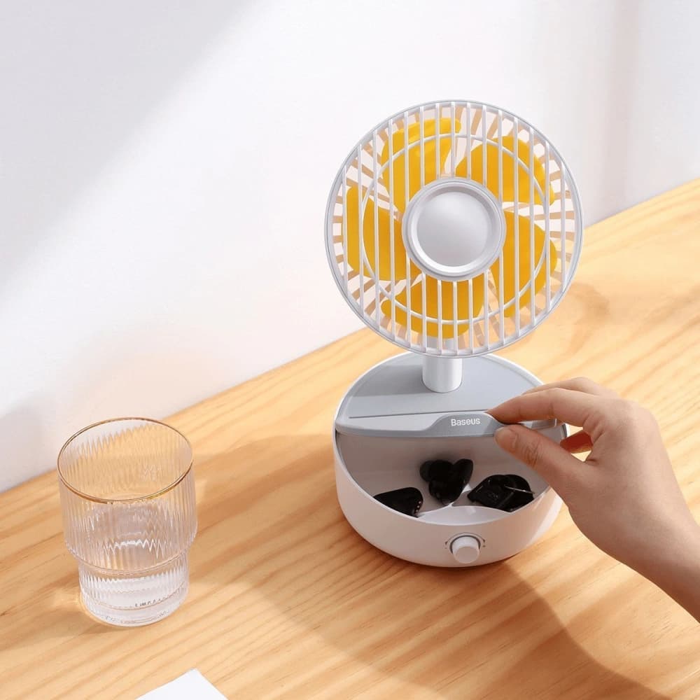 Baseus Hermit desktop wireless charger 10W with oscillating fan (white) - 8
