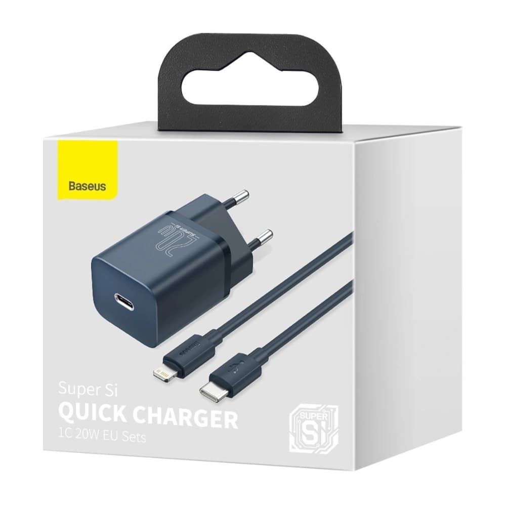 Baseus Super Si Quick Charger 1C 20W with USB-C cable for Lightning 1m (blue) - 10
