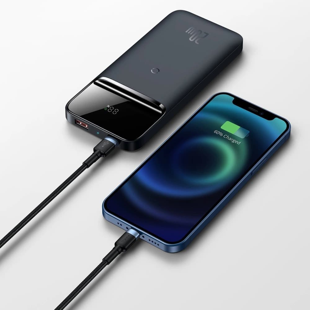 Powerbank Baseus magnetic cu încărcare inductivă, 10000mAh, 20W, USB + USB-C (albastru) - 7