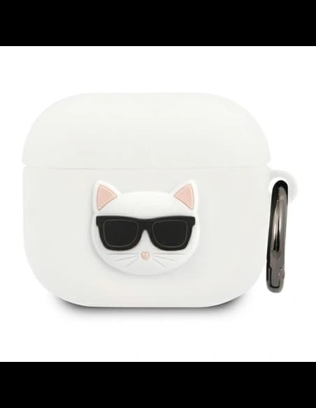 Karl Lagerfeld Apple Tasche KLACA3SILCHWH AirPods 3 Hülle weiß/weiß Silikon Choupette