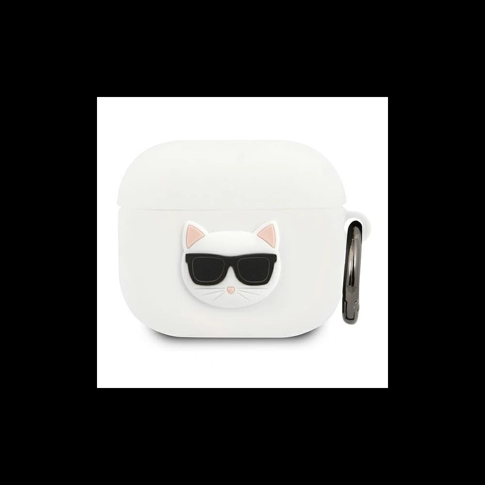 Karl Lagerfeld Apple Tasche KLACA3SILCHWH AirPods 3 Hülle weiß/weiß Silikon Choupette - 1