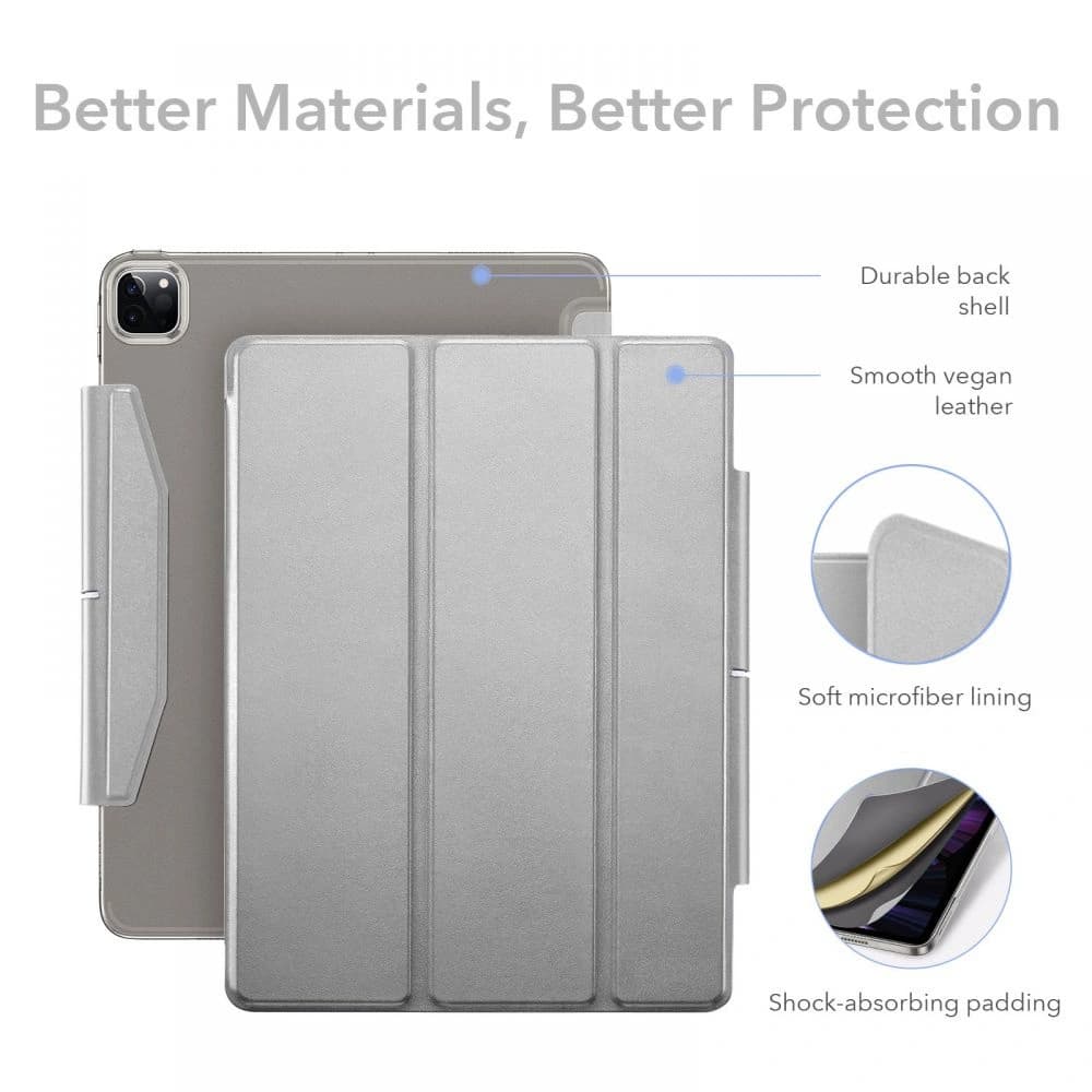 Etui ESR Ascend Trifold Apple iPad Pro 11 2021 (3. generace) Šedá + Sklo - 2
