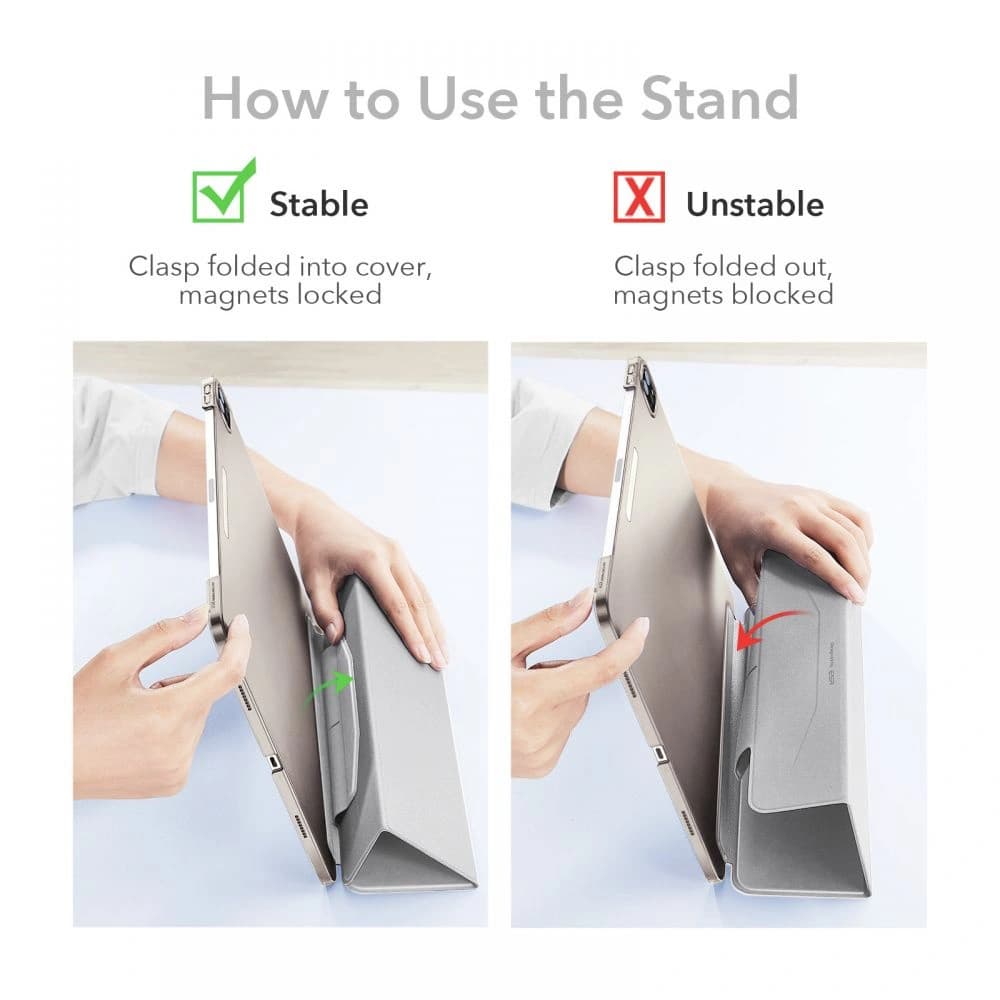 Etui ESR Ascend Trifold Apple iPad Pro 11 2021 (3. generace) Šedá + Sklo - 9