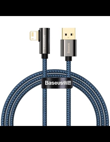 Kabel USB la Lightning unghiular Baseus Legend Series, 2.4A, 1m (albastru)