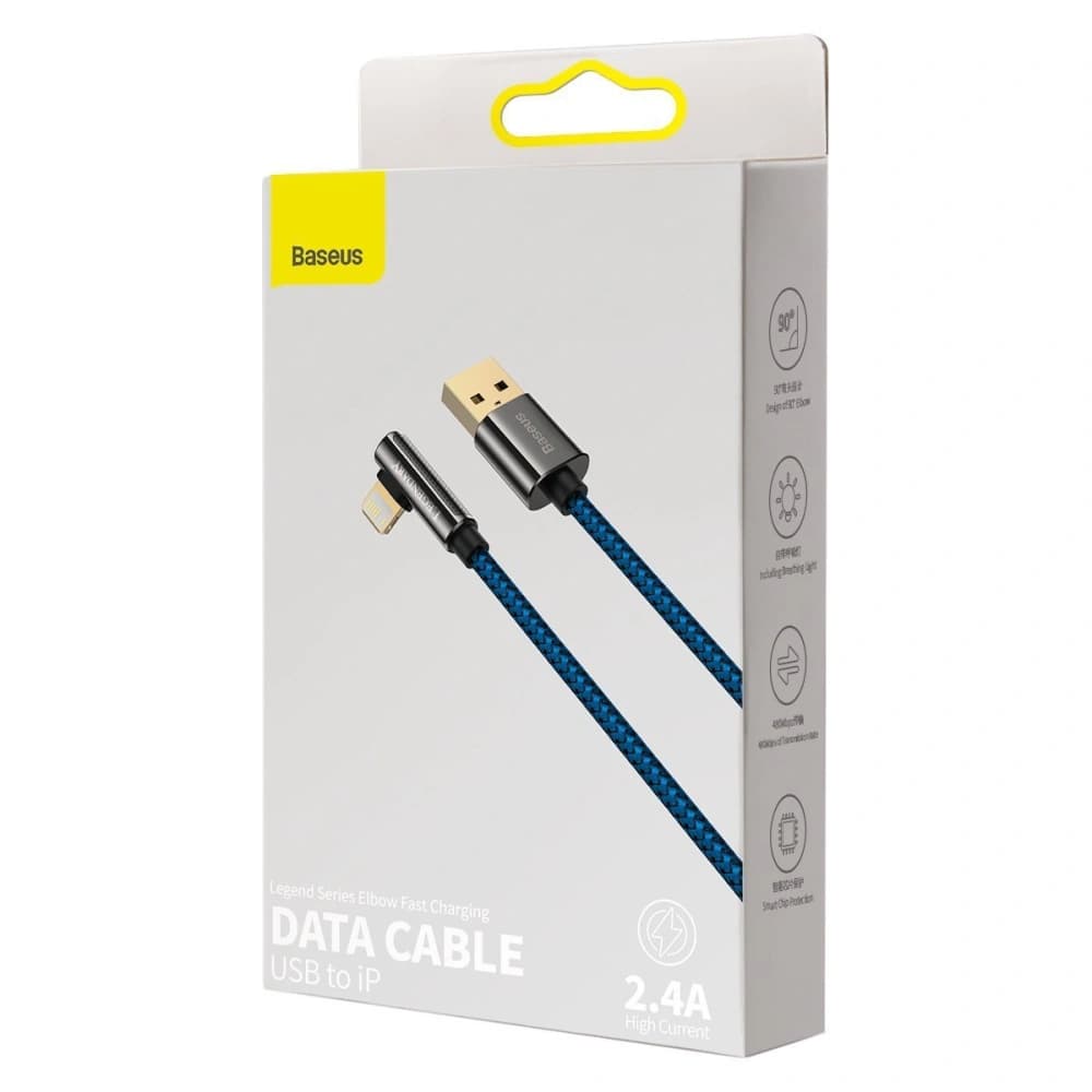 Kabel USB do Lightning kątový Baseus Legend Series, 2.4A, 1m (modrý) - 10