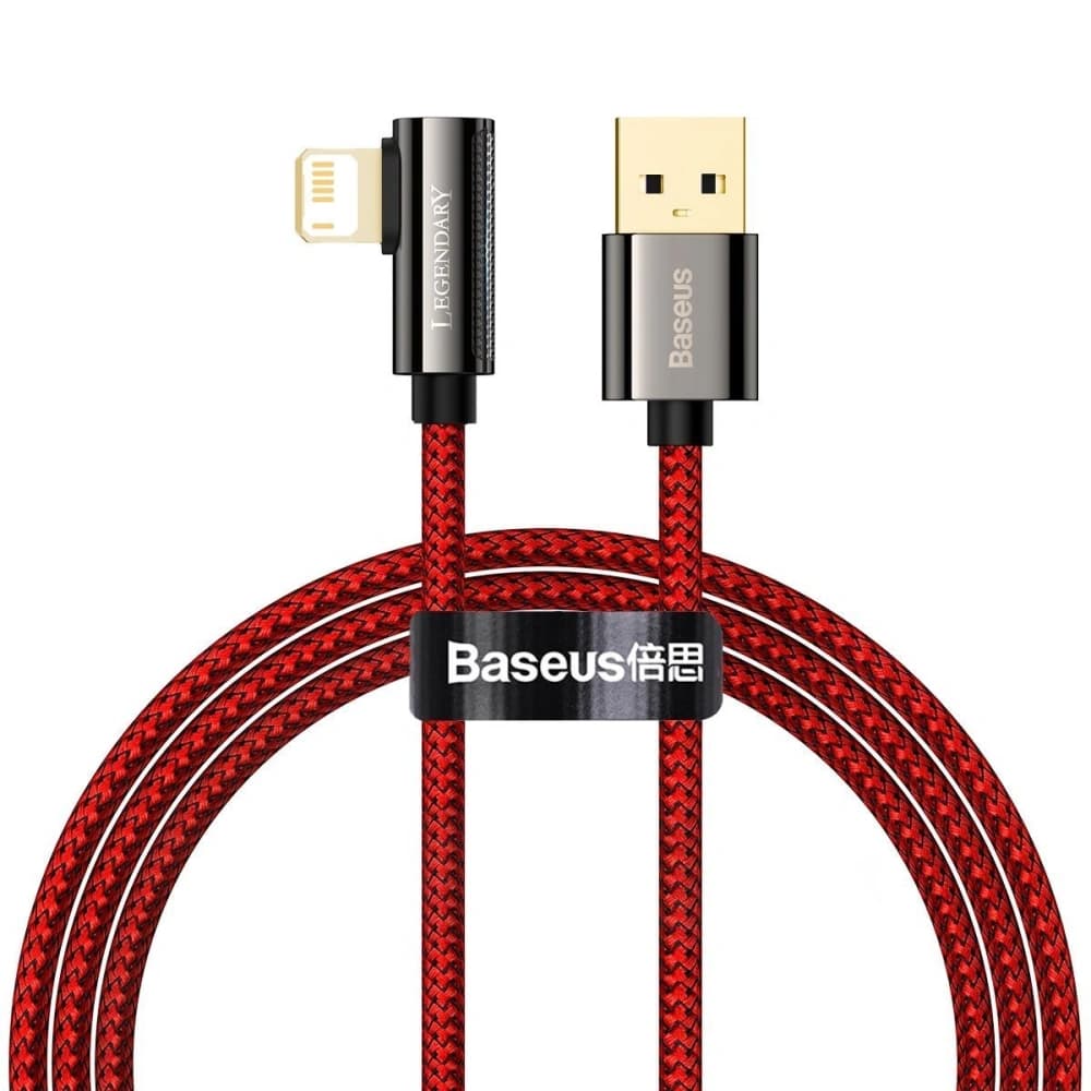 Baseus USB-zu-Lightning-Winkelkabel Legend Series, 2,4A, 1m (rot) - 1