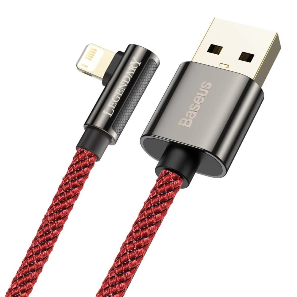 Baseus USB-zu-Lightning-Winkelkabel Legend Series, 2,4A, 1m (rot) - 2