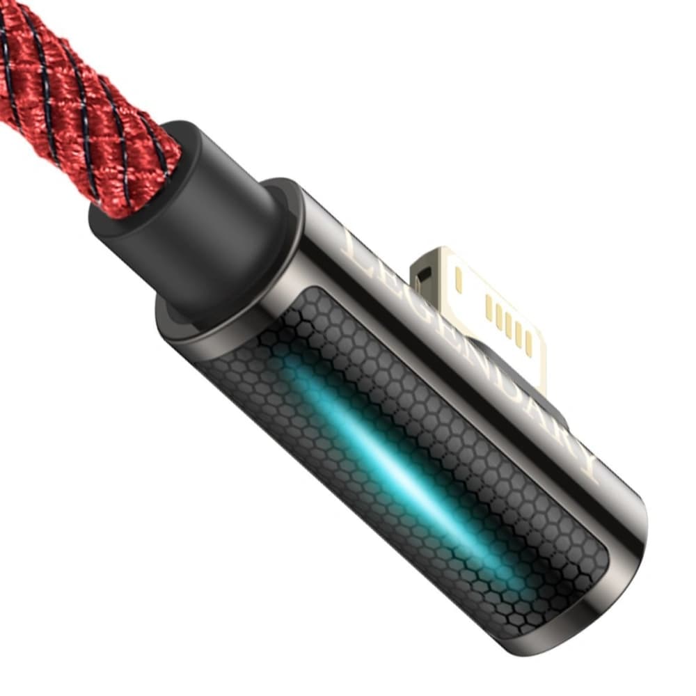 Baseus USB-zu-Lightning-Winkelkabel Legend Series, 2,4A, 1m (rot) - 4