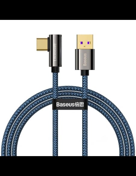 Kabel USB do USB-C kątový Baseus Legend Series, 66W, 1m (modrý)