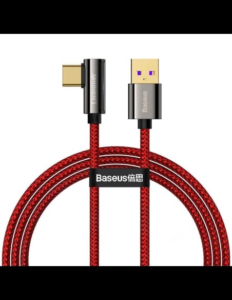 Kabel USB do USB-C kątový Baseus Legend Series, 66W, 1m (červený)