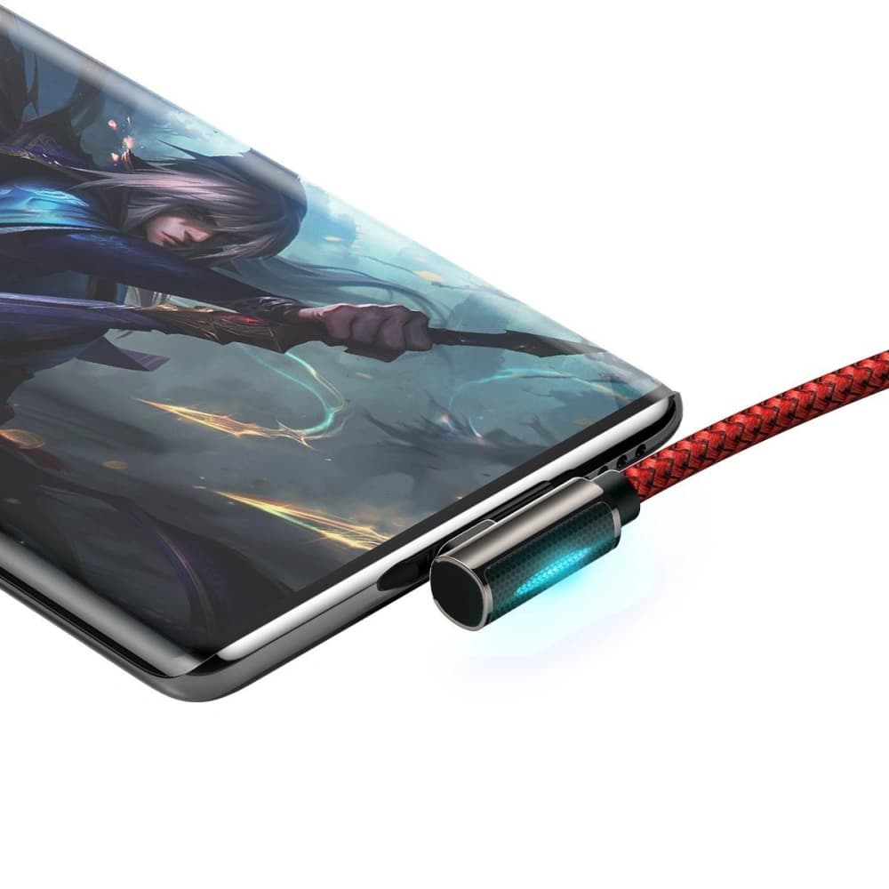 Cablu USB la USB-C unghiular Baseus Legend Series, 66W, 1m (roșu) - 4