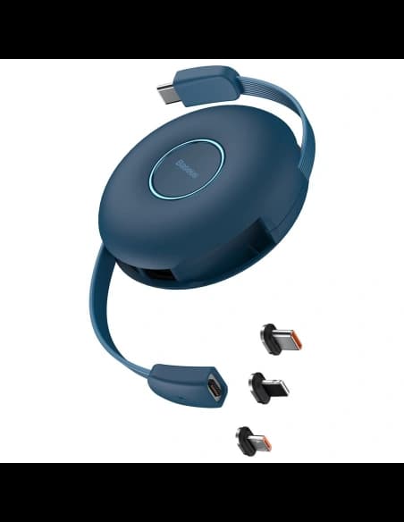 USB mágneses kábel Baseus Zinc 3w1 USB-C / Lightning / Micro 20W, 1m (kék)