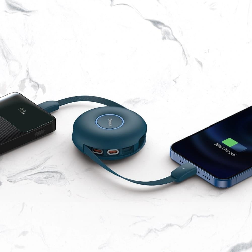 Magnetisches USB-Kabel Baseus Zinc 3w1 USB-C / Lightning / Micro 20W, 1m (blau) - 7