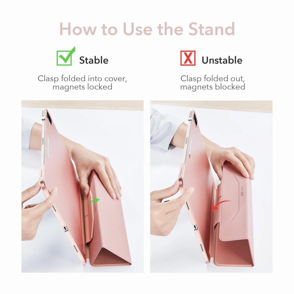 Etui ESR Ascend Trifold Apple iPad Pro 11 2021 (3. generációs) Rózsaarany + Üveg - 4