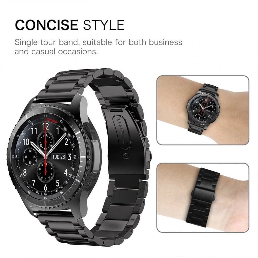 Bransoleta Tech-Protect Rozsdamentes Samsung Gear S3 Fekete - 2