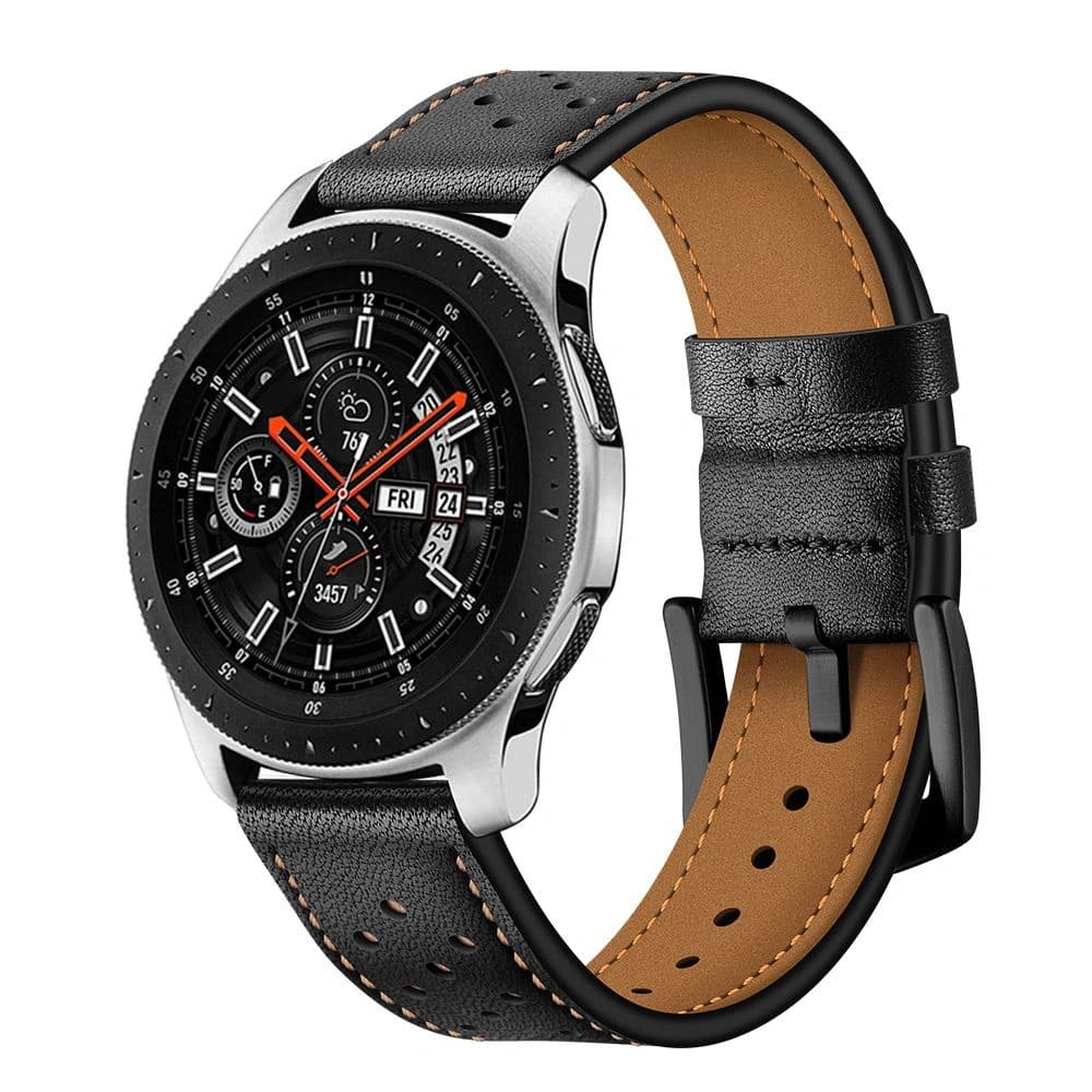 Tech-Protect Leder Samsung Galaxy Watch 46mm Schwarz