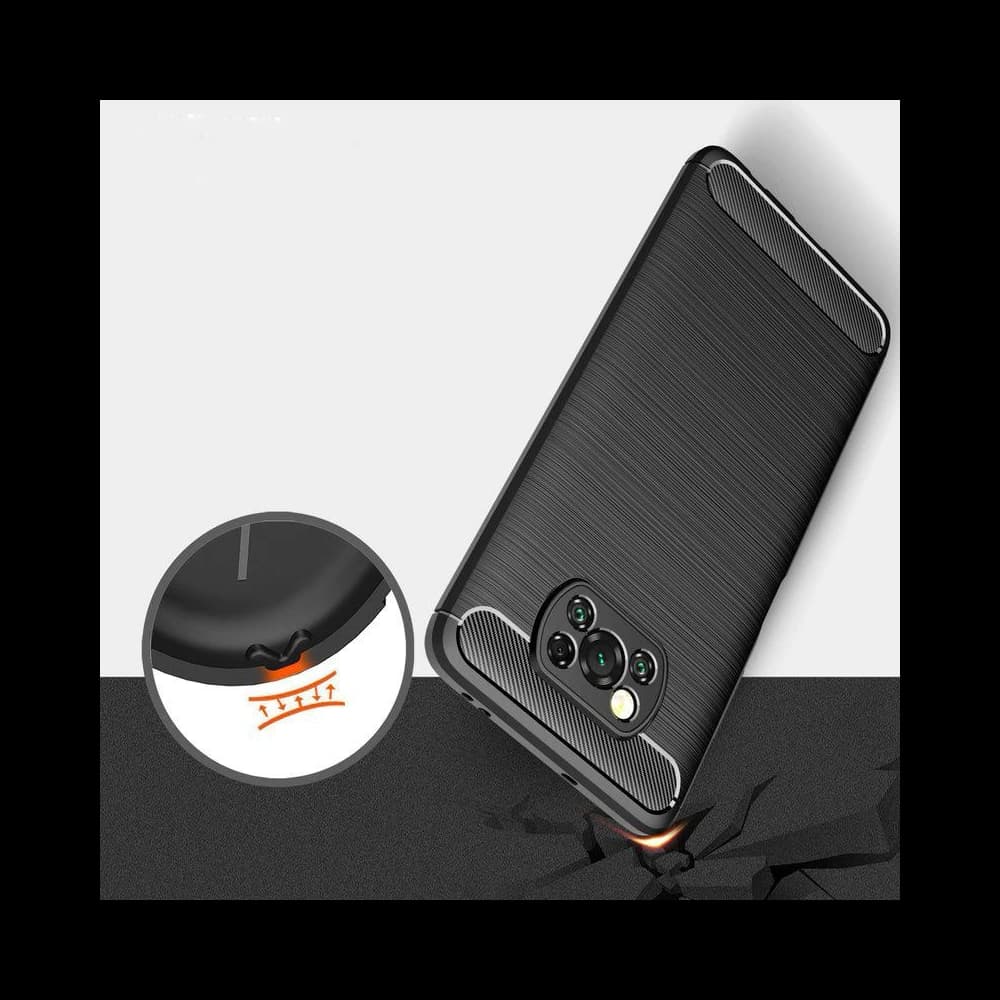 Etui Tech-Protect TPUCarbon POCO X3 Pro/X3 NFC Fekete - 5