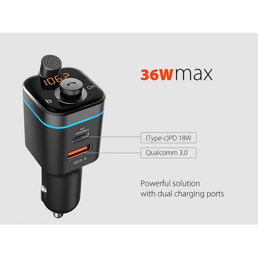 FM adó Tech-Protect C72 Pro 2-port fekete - 7