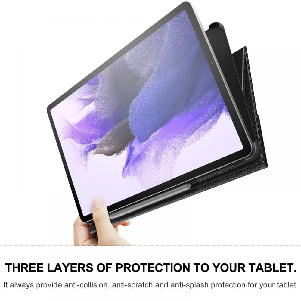 Case Infiland Classic Stand Samsung Galaxy Tab S7 FE 5G 12.4 Schwarz - 5