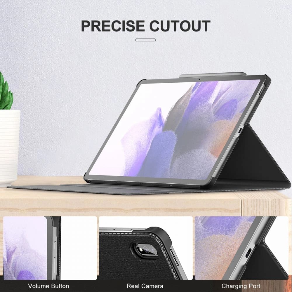 Case Infiland Classic Stand Samsung Galaxy Tab S7 FE 5G 12.4 Schwarz - 6