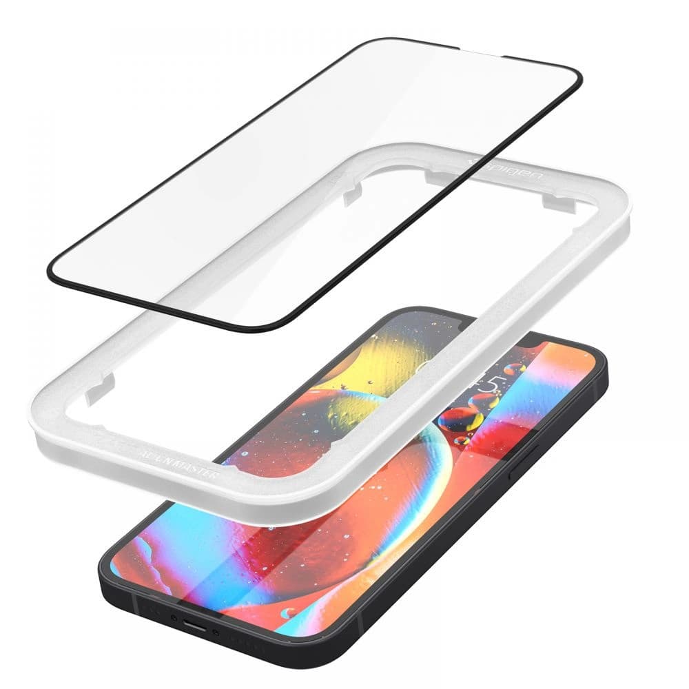 Tvrzené sklo Spigen GLAS.tR Slim AlignMaster Apple iPhone 13 mini černé [2 PACK] - 3