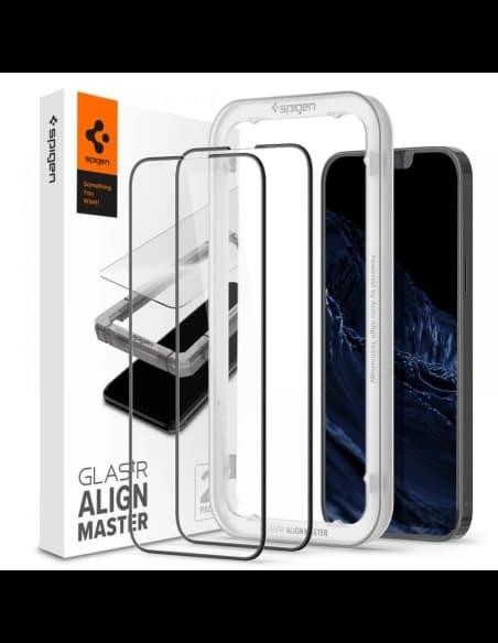 Sticlă temperată Spigen GLAS.tR Slim AlignMaster Apple iPhone iPhone 14 Plus / 15 Plus Negru [2 PACK]