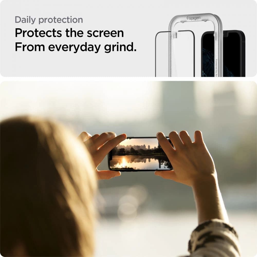 Spigen GLAS.tR Slim AlignMaster Apple iPhone 14/13/13 Pro Black [2 PACK] - 8