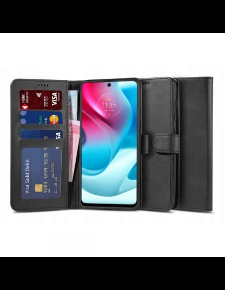 Etui Tech-Protect Wallet 2 Motorola Moto G60s Fekete