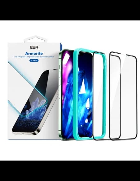 Edzett üveg ESR Armorite Apple iPhone 16e / 14 / 13 / 13 Pro Fekete [2 PACK]