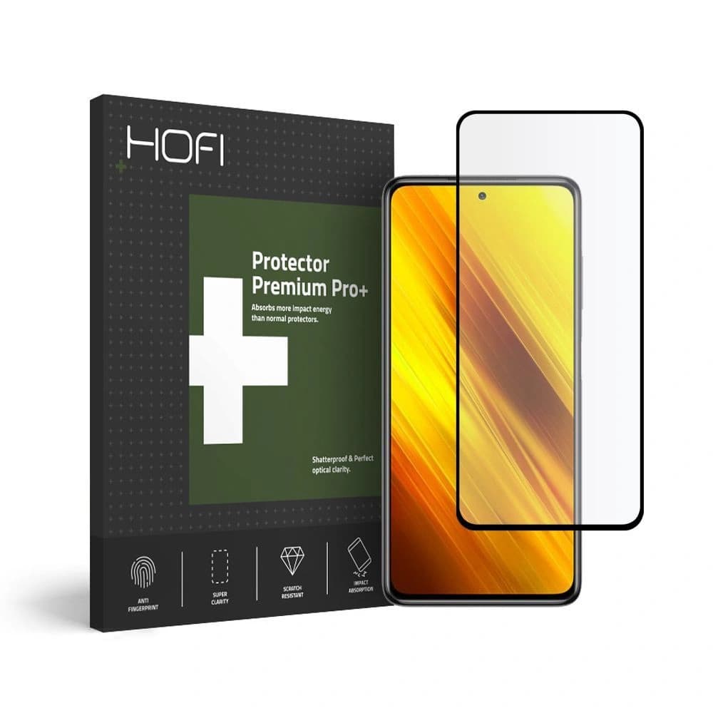 Gehärtetes Glas Hofi Full Pro+ POCO X3 Pro/X3 NFC Schwarz - 1