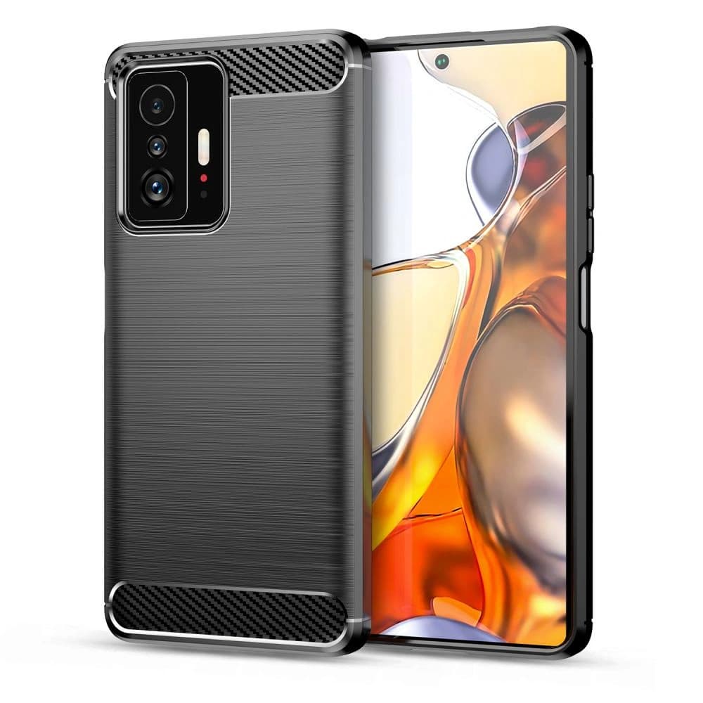 Case Tech-Protect TPUCarbon Xiaomi 11T/Pro Schwarz - 1
