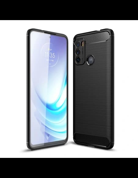 Etui Tech-Protect TPUCarbon Motorola Moto G60 Fekete