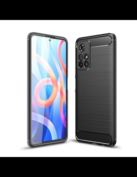 Etui Tech-Protect TPUCarbon Redmi Note 11S 5G/POCO M4 Pro 5G Negru
