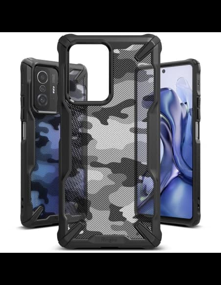 Etui Ringke Fusion-X Design Xiaomi 11T/Pro Camo (Moro) Negru