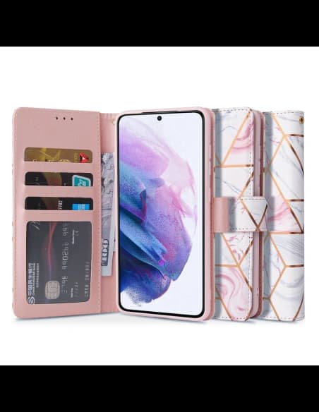 Etui Tech-Protect Wallet Samsung Galaxy S21 FE Márvány