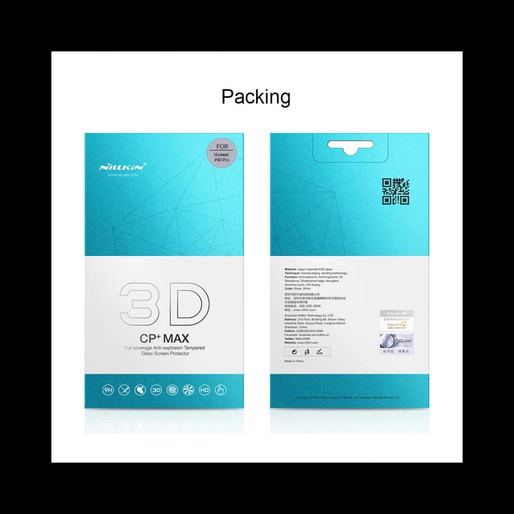Nillkin Gehärtetes Glas 3D CP+ Max Huawei P40 Pro Schwarz - 4