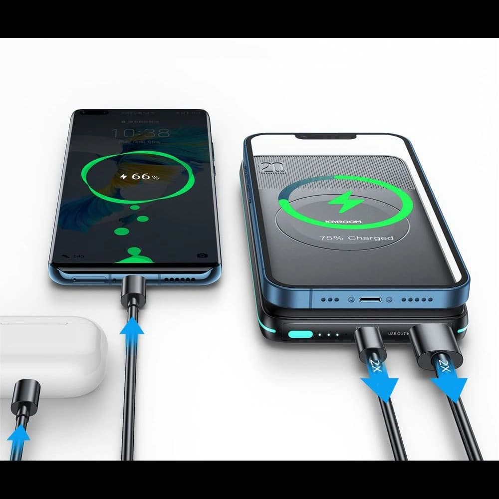 Powerbank s indukčním nabíjením Joyroom JR-W040 Magnetic MagSafe Power Bank 10000mah Černý - 2