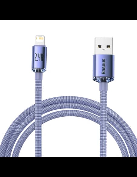 Cablul USB la Lightning Baseus Crystal, 2.4A, 2m (mov)