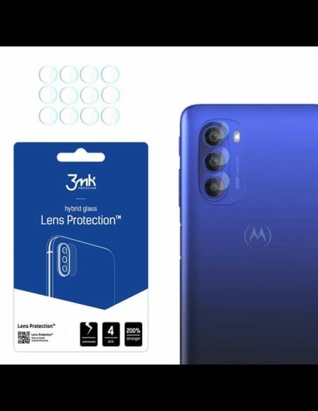Hybridglas für die Kameraobjektiv 3MK Lens Protection Motorola Moto G51 5G [4 PACK]