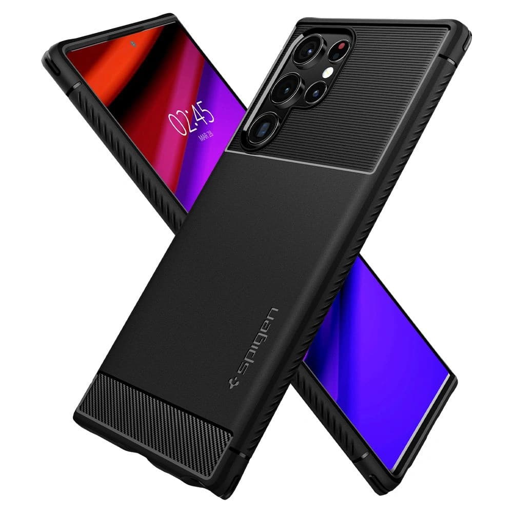 Etui Spigen Rugged Armor Samsung Galaxy S22 Ultra Matt Fekete - 8