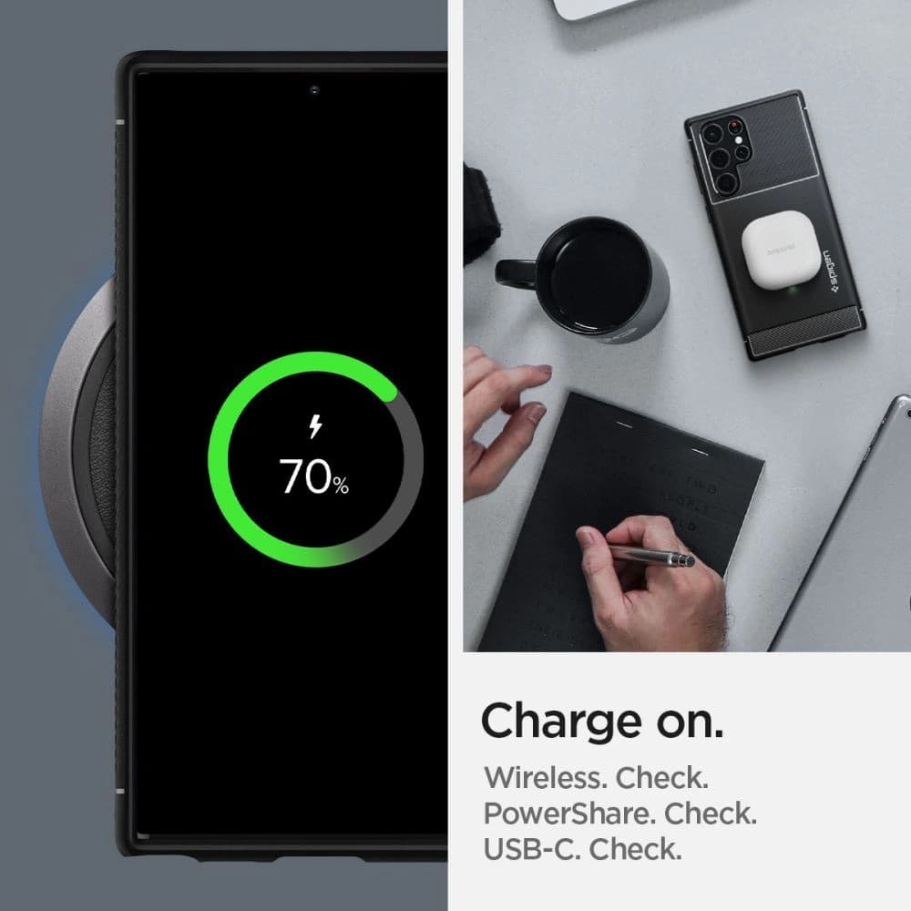 Etui Spigen Rugged Armor Samsung Galaxy S22 Ultra Matt Fekete - 14