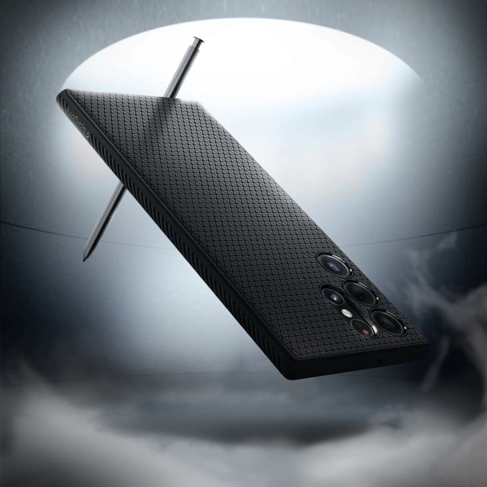 Etui Spigen Liquid Air Samsung Galaxy S22 Ultra Matt Fekete - 7