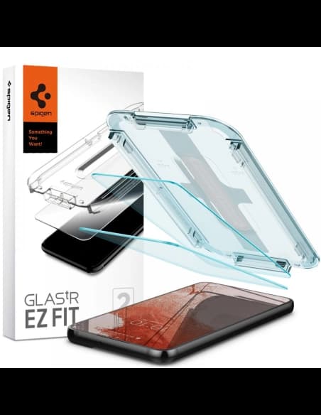 Edzett üveg Spigen GLAS.tR ez Fit Samsung Galaxy S22 [2 PACK]