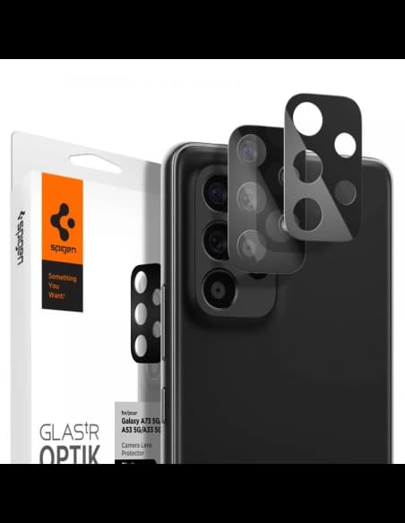 Edzett üveg Spigen Optik Kamera Lencse Samsung Galaxy A33 5G/A53 5G/A73 5G Fekete [2 PACK]