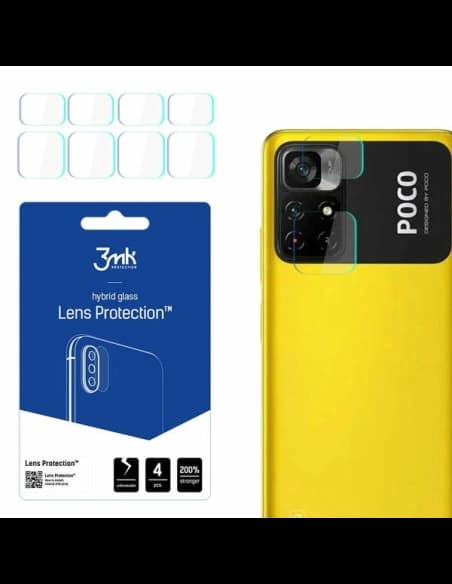 Hybidní sklo na objektiv fotoaparátu 3MK Lens Protection POCO M4 Pro [4 PACK]