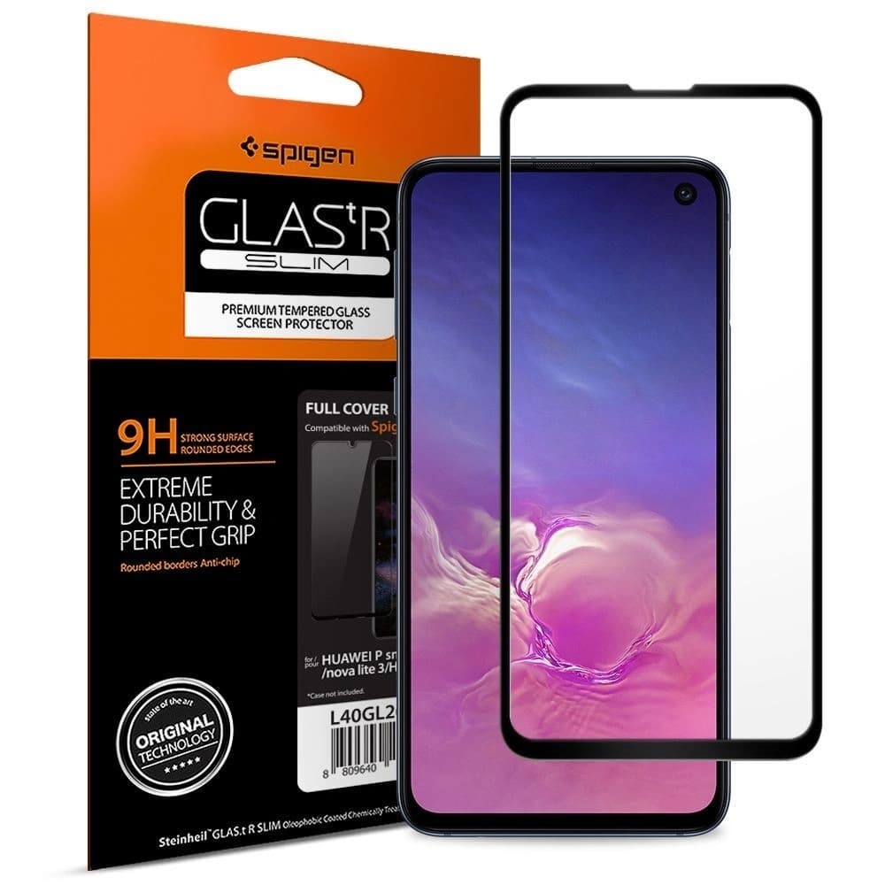 Tvrzené sklo Spigen GLAS.tR Slim Samsung Galaxy S10e Full Cover Case Friendly - 1