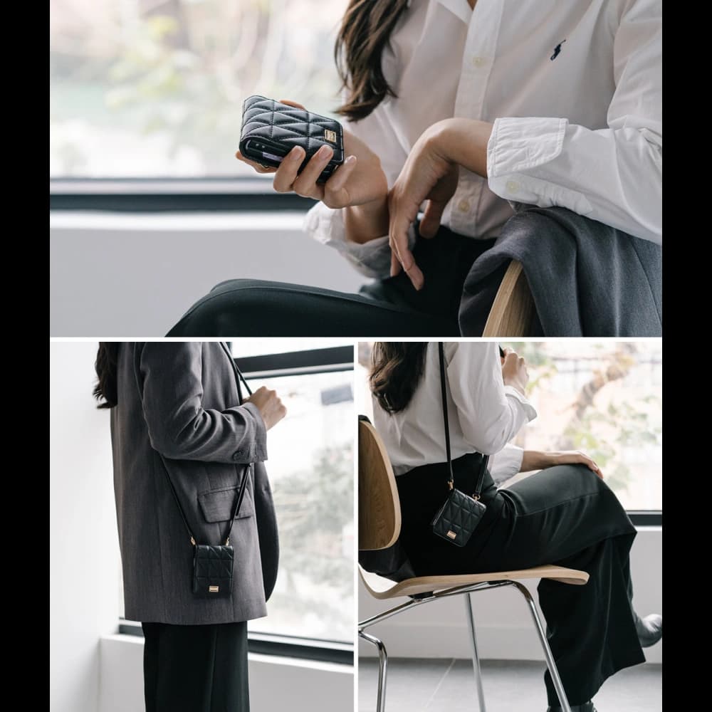 Etui Ringke Folio Signature Quilted Samsung Galaxy Z Flip 3 Negru - 2