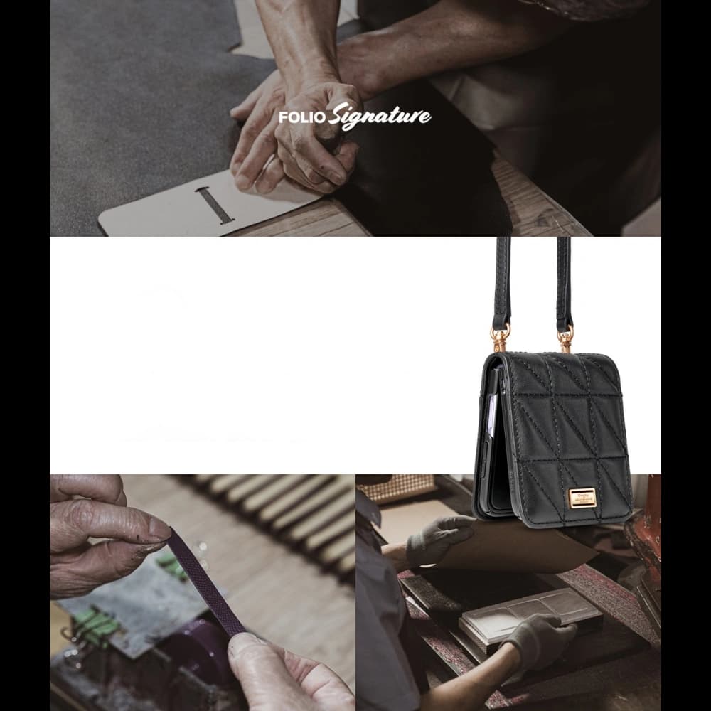 Etui Ringke Folio Signature Quilted Samsung Galaxy Z Flip 3 Negru - 4